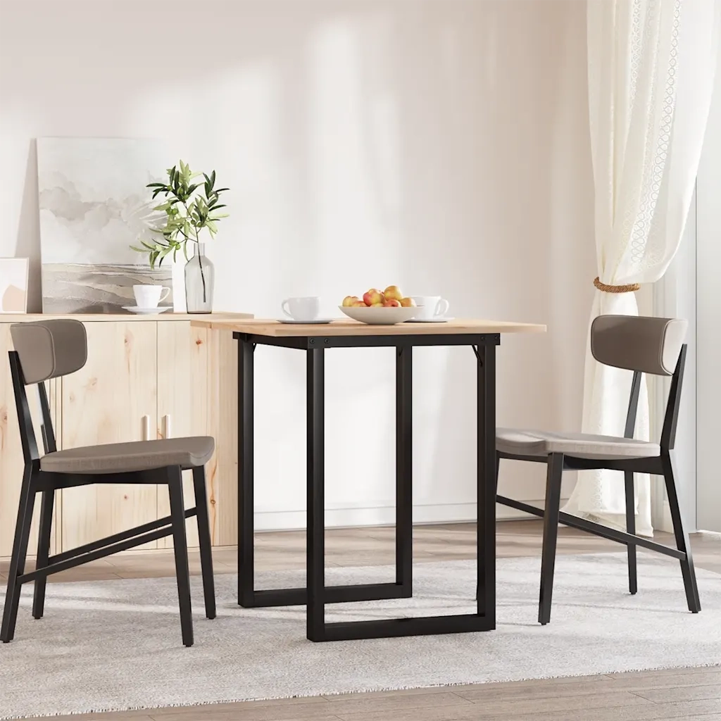 Tavolo da Pranzo Telaio a O 70x70x75 cm Legno Pino e Acciaio