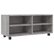 Mobile porta TV su ruote con pratico vano contenitore 90 x 35 x 35 cm in legno composito grigio 02_0048149