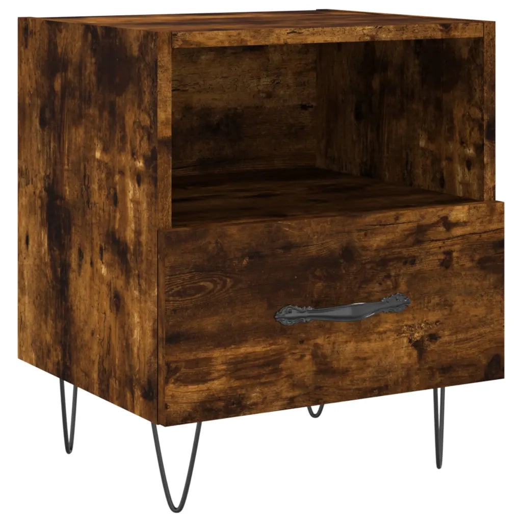 Comodini 2 pz-Set di 2 Tavolino da notte Rovere Fumo 40x35x47,5 cm in Legno Multistrato 438952