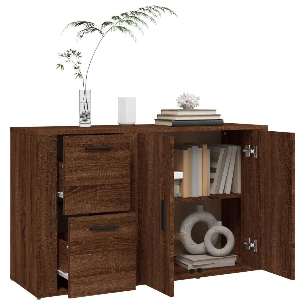 Credenza Rovere Marrone 100x33x59,5 cm in Legno Multistrato 821003