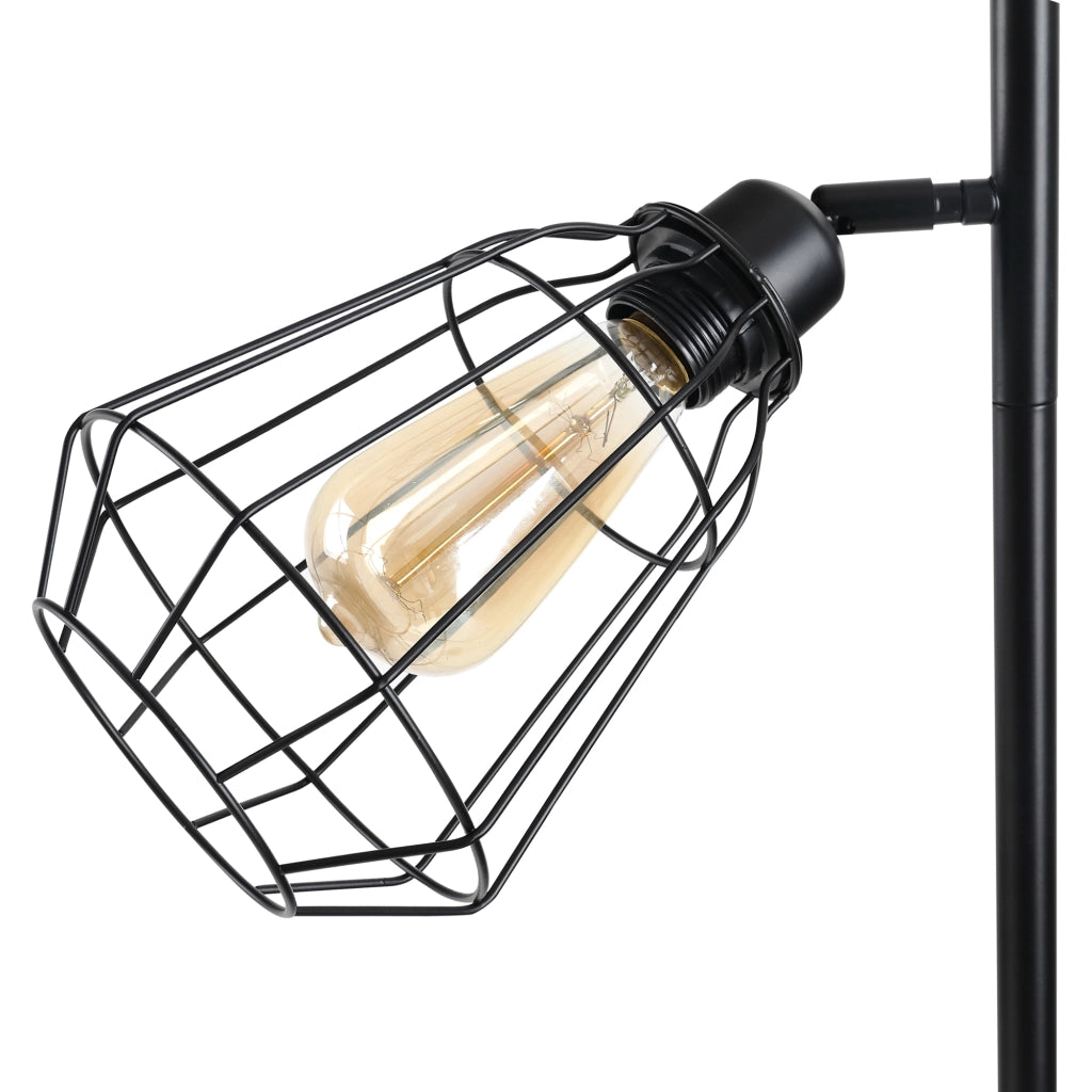 Lampada da terra a tre luci ¨C zephmum ¨C gabbia metallica nera