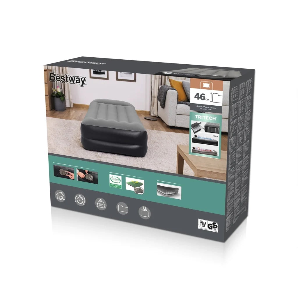 Bestway Materasso Gonfiabile Fioccato con Pompa Aria 191x97x46 cm 3202698