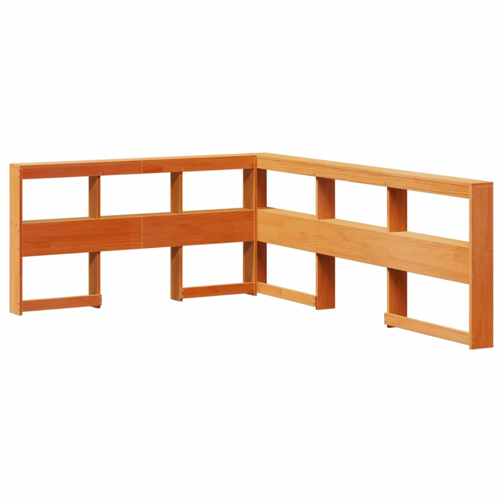 Letto Libreria con testiera 2 pcs Marrone cerato 200 x 150 cm 3422723