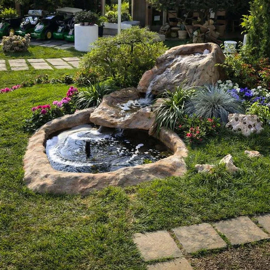 Cascata da giardino marmore con pompa e filtro con laghetto di raccolta resina