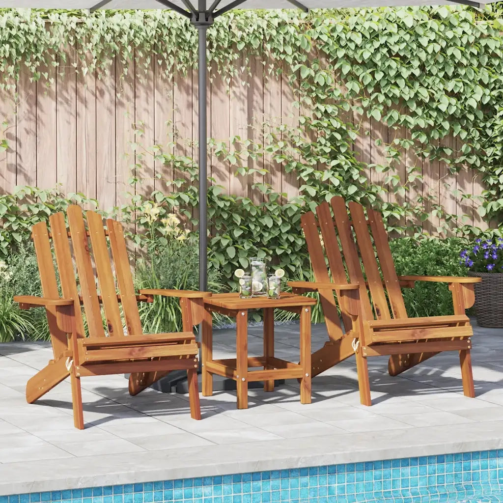 Sedie da Giardino Adirondack 2 pz | Sedie da Esterno in Legno Massello di Acacia