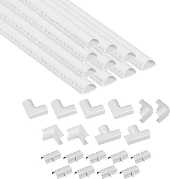 Cassetti per Cavi a Forma di Mezza Sfera - Gestione dei Cavi - 4 metri - Bianco - 19 Accessori
