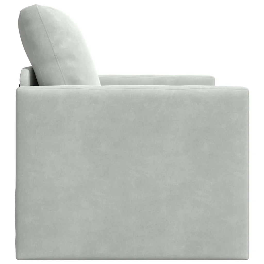 Divano letto-Sofa Letto-Daybed Grigio chiaro 74 x 77 x 81 cm Velluto