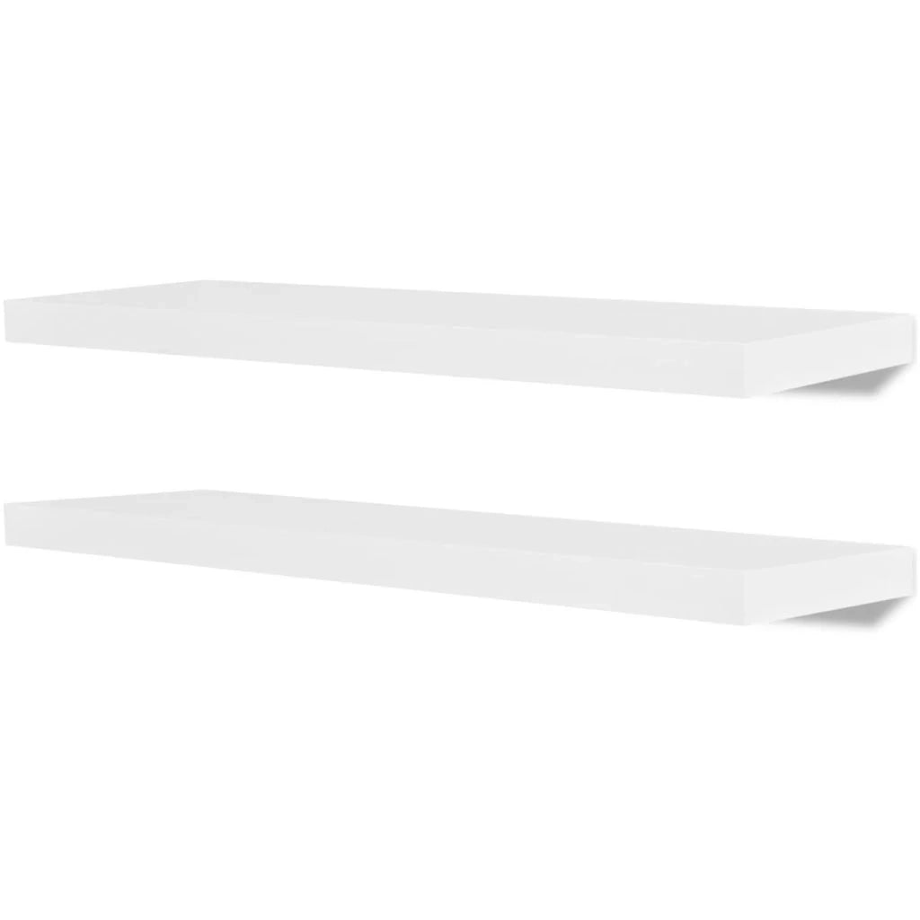 Mensole da parete di design x2 in MDF bianco per DVD/libri 2702110/2