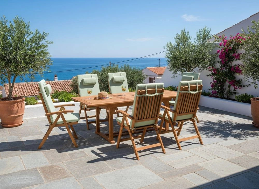 Set di 6 Cuscini in Tessuto verde da Schienale per Sedie da Giardino Toscana/Java/Amantea stile elegante