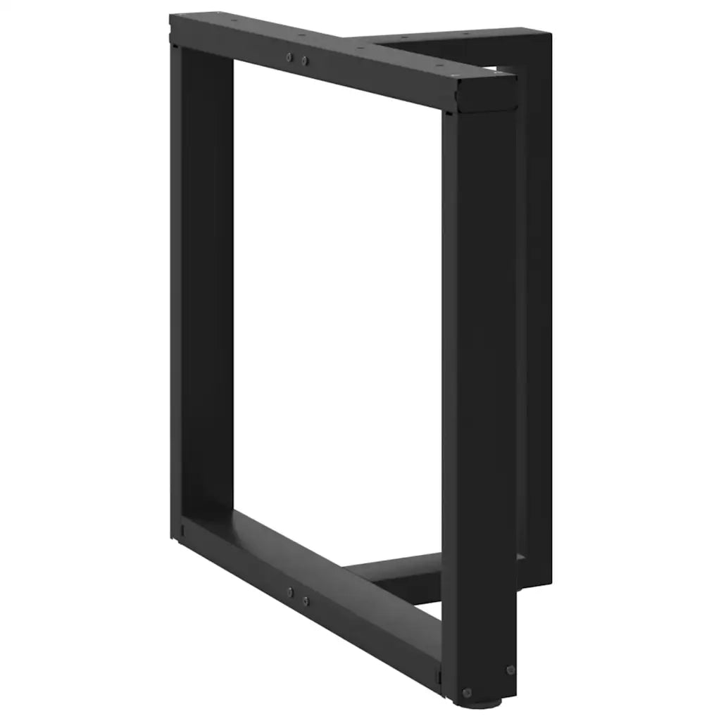Gambe per tavolo da pranzo a forma di T 2 pz nere 80x35x(72-73) cm in acciaio 4013060