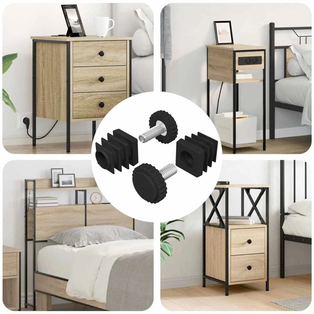 Livellatori per Mobili Regolabile 2 pz Nero M6 PP CFW3367265