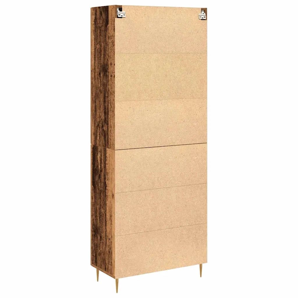 Credenza 2 pz-Set di 2 Buffet-Armadio da cucina Legno vecchio 69,5 x 34 x 180 cm 620634