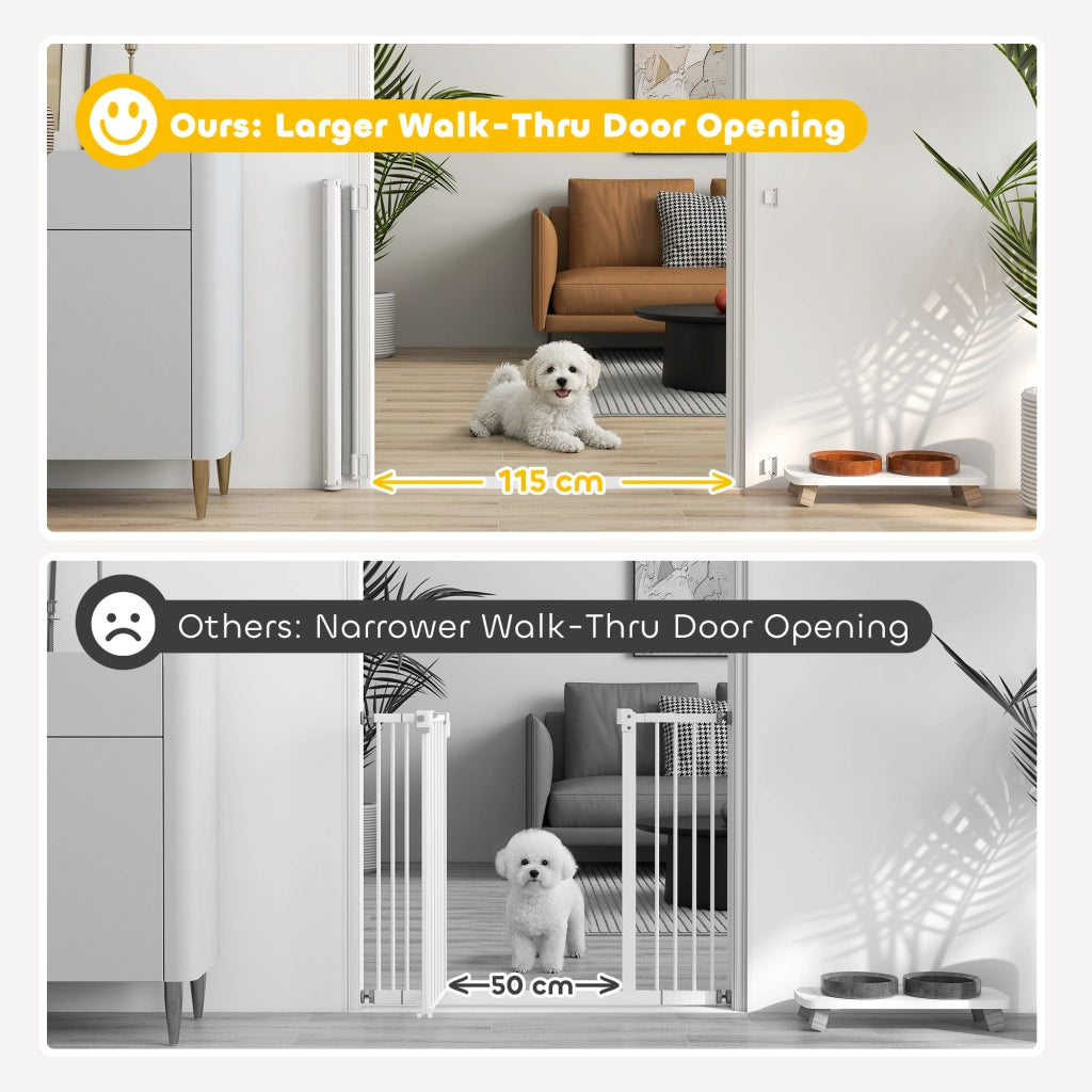 Cancellino per Cani Estensibile fino a 115 cm. in Poliestere e Acciaio. 115x82.5 cm. Bianco e Grigio