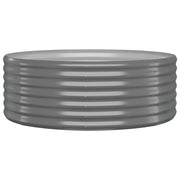 Fioriera rialzata per piante e fiori terrazza giardino acciaio verniciato a polvere 100 x 100 x 36 cm grigio 02_0039568
