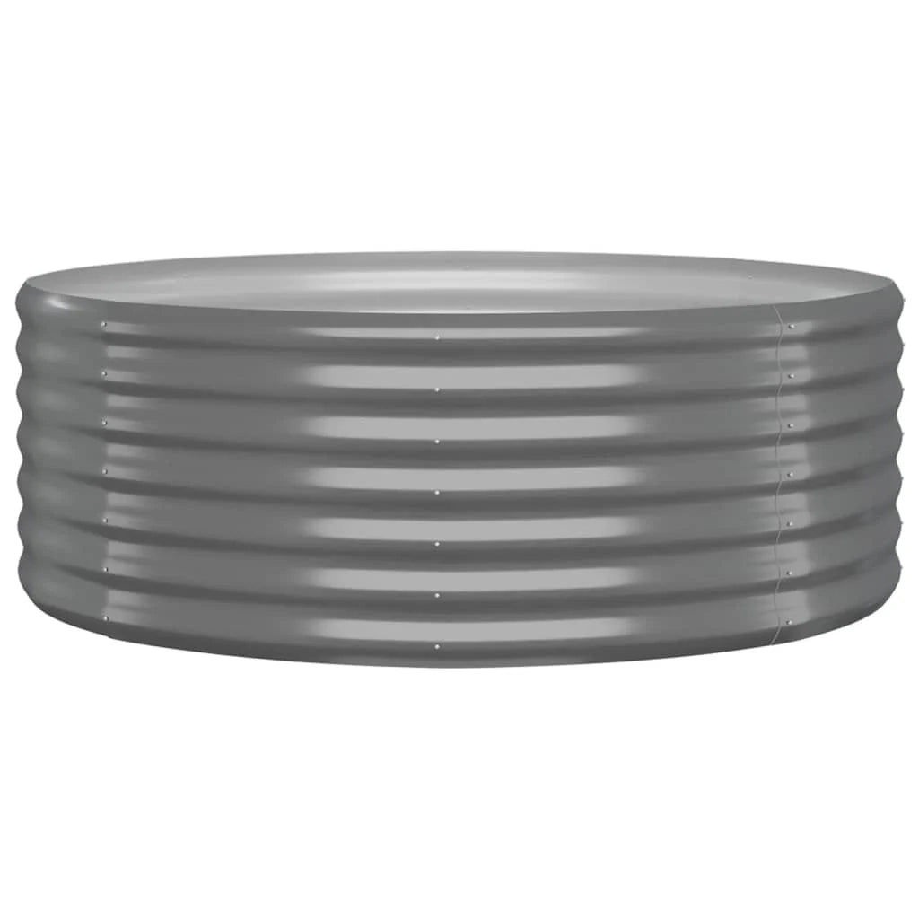 Fioriera rialzata per piante e fiori terrazza giardino acciaio verniciato a polvere 100 x 100 x 36 cm grigio 02_0039568