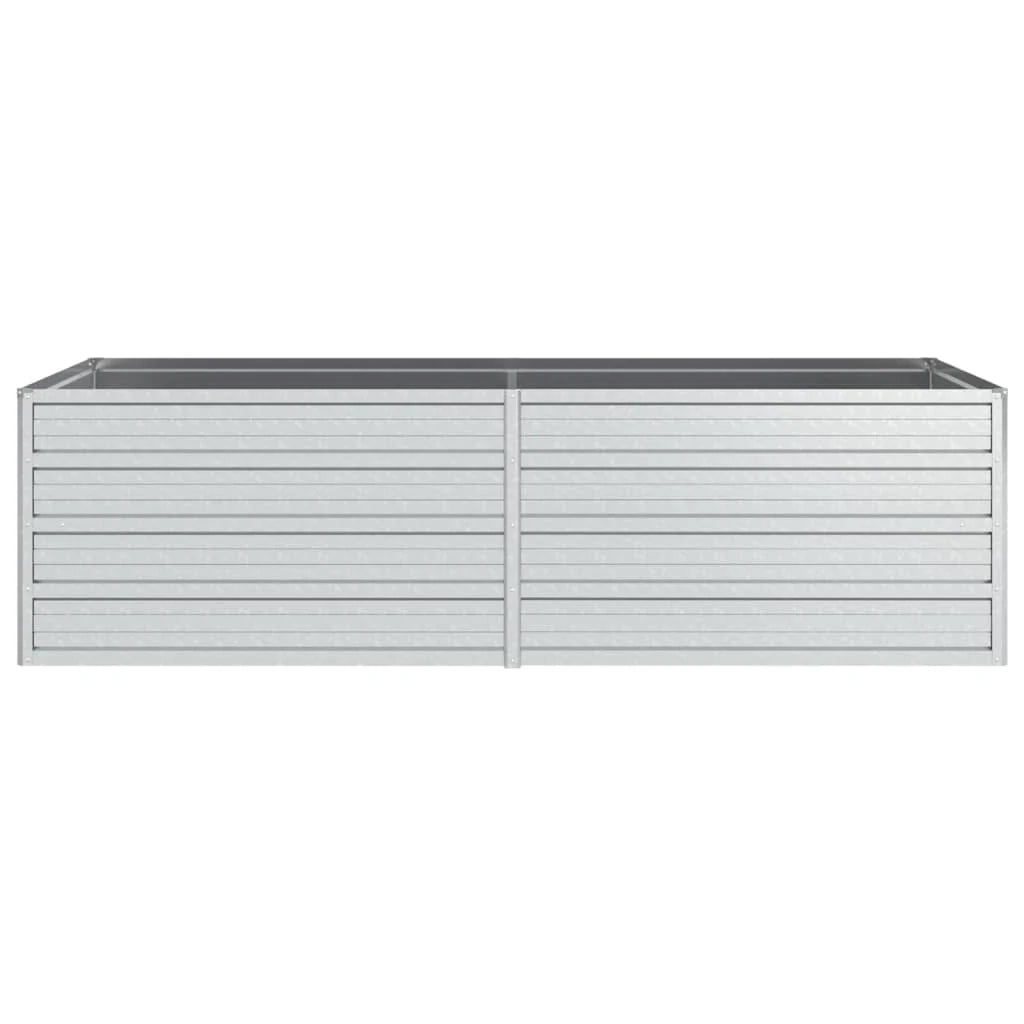 Fioriera rialzata per piante fiori patio giardino 160 x 80 x 45 cm acciaio zincato argento 02_0039383