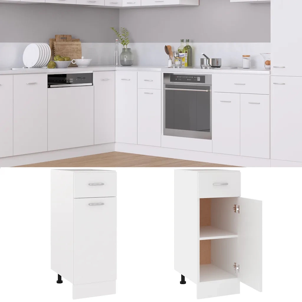 Pensile da cucina | Armadio con Cassetto ¡°Lyon¡± Bianco 30x46x81,5 cm