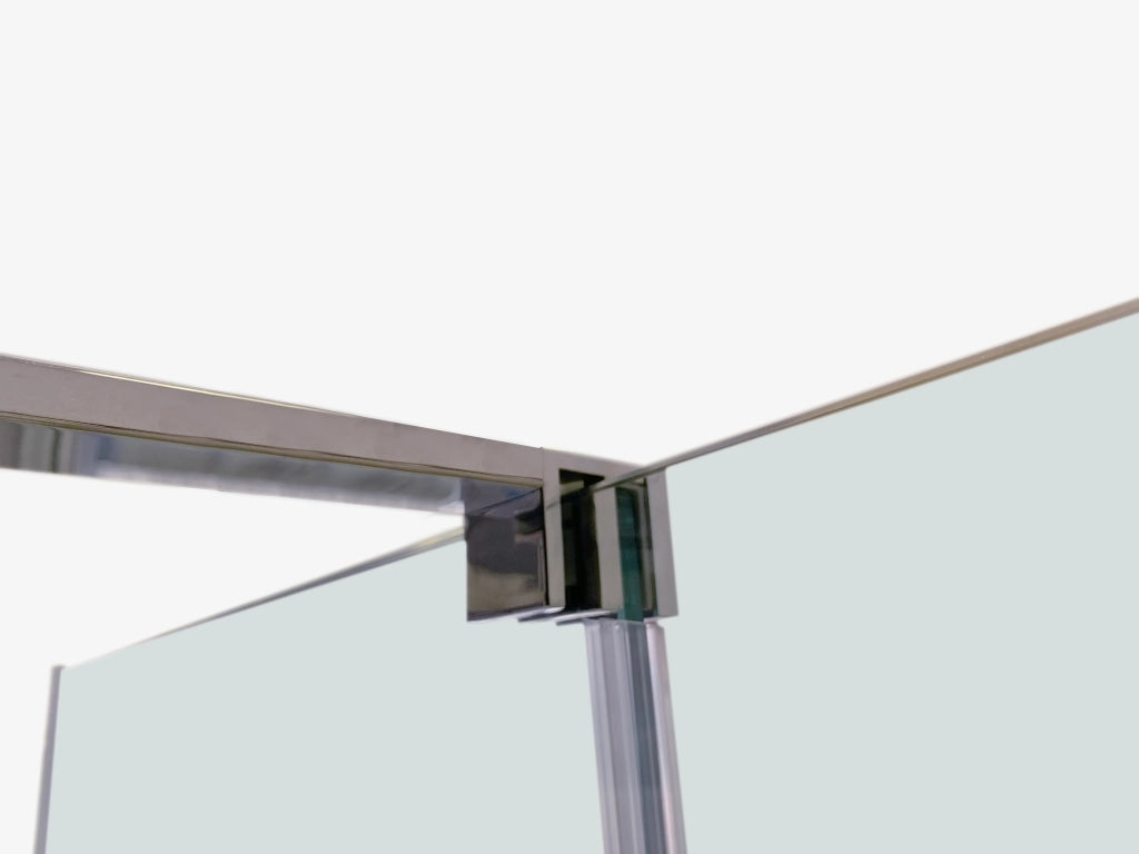 Box doccia angolare KENNA apertura al vertice 90x90 cm (85-90/85-90) oro spazzolato vetro trasparente