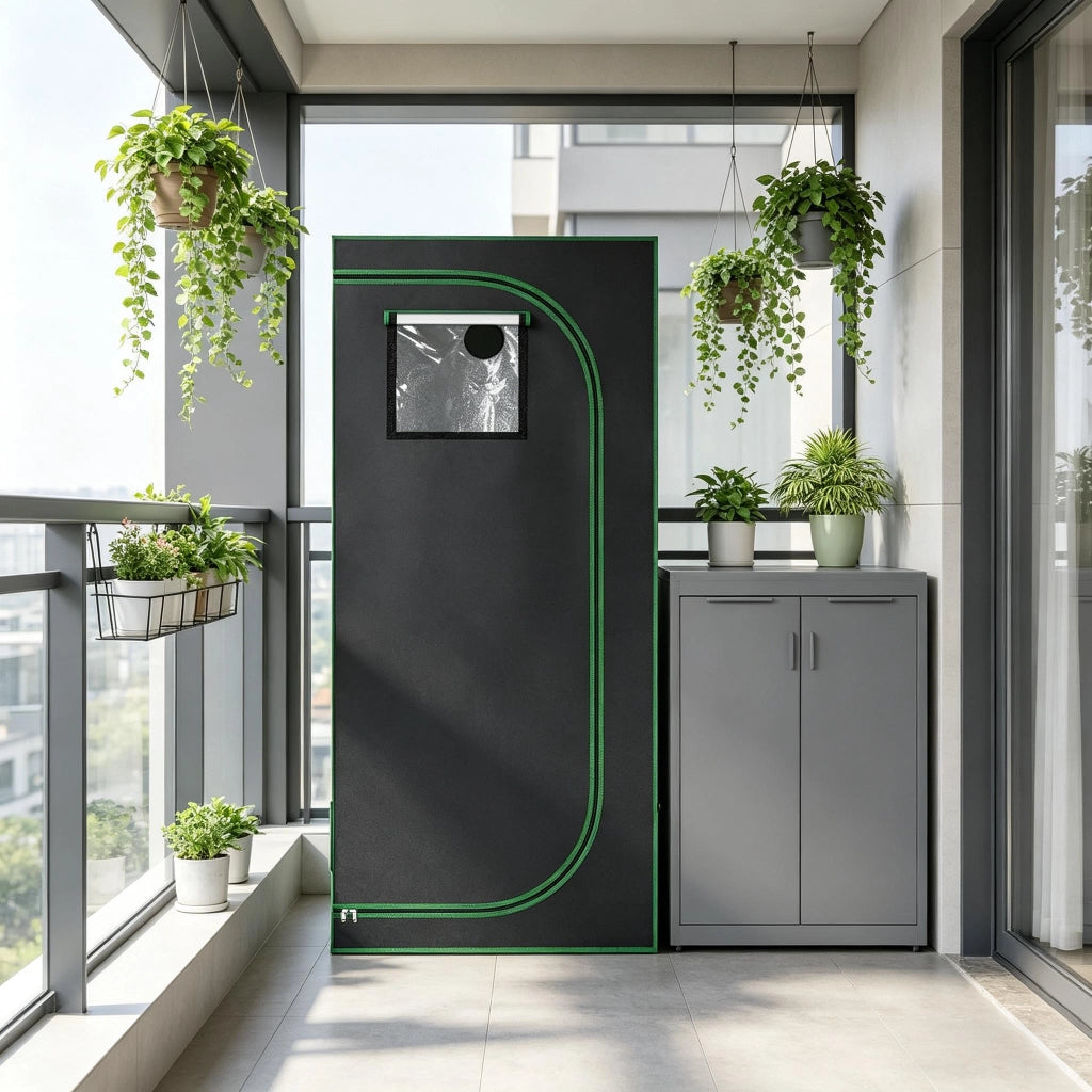 Semenzaio da giardino con ventilazioni regolabili e finestre di osservazione in tessuto oxford e acciaio nero 80 × 80 × 180 cm