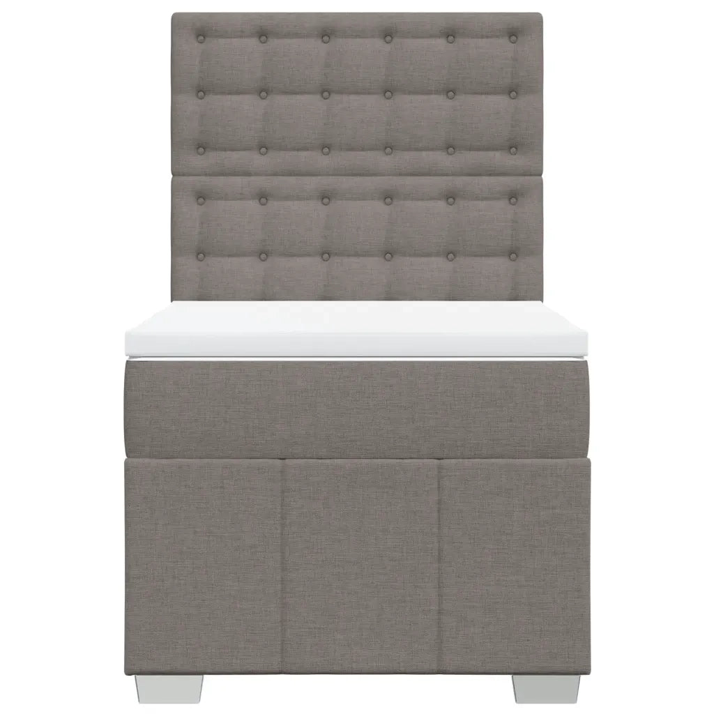 Letto singolo | Letto per adulti | Giroletto a Molle con Materasso Tortora 90x200 cm inTessuto