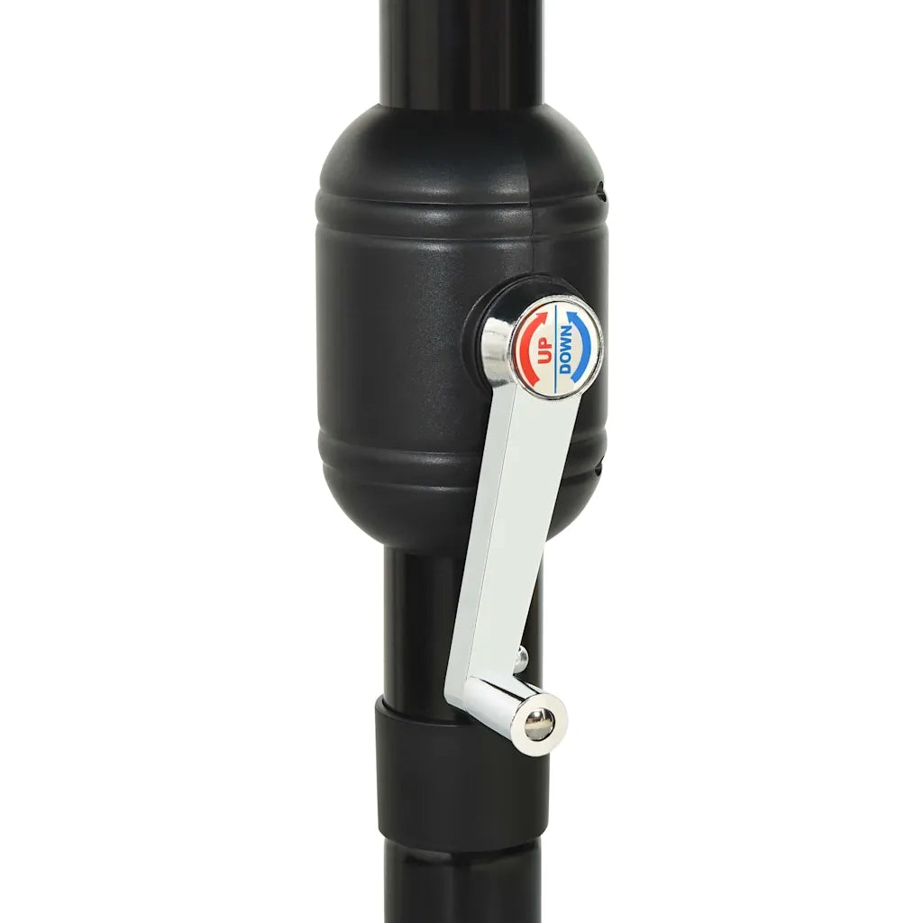 Ombrellone a Sbalzo 3 Livelli-Ombrello da giardino Palo Alluminio 3,5 m Nero
