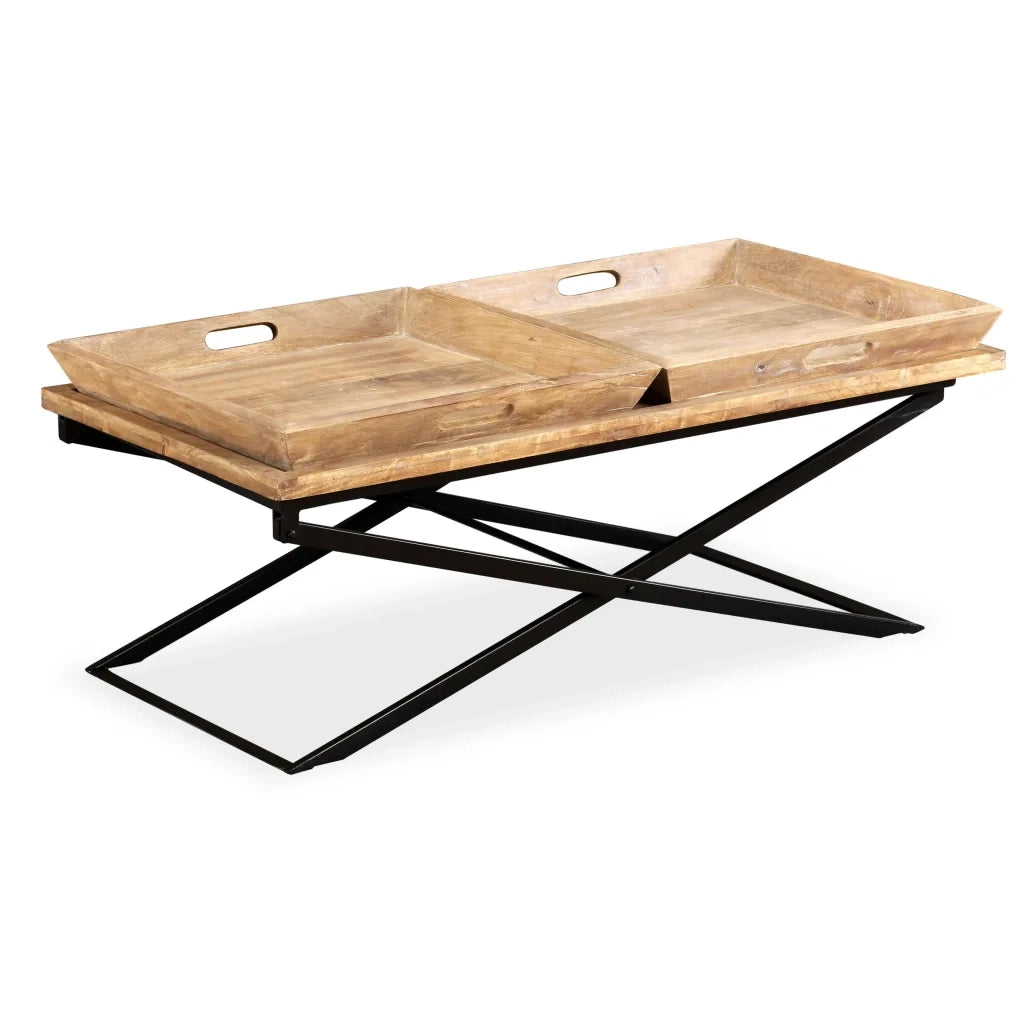 Tavolino da CaffÃ¨ in Legno Massello di Mango 110x55x42 cm  cod mxl 29763
