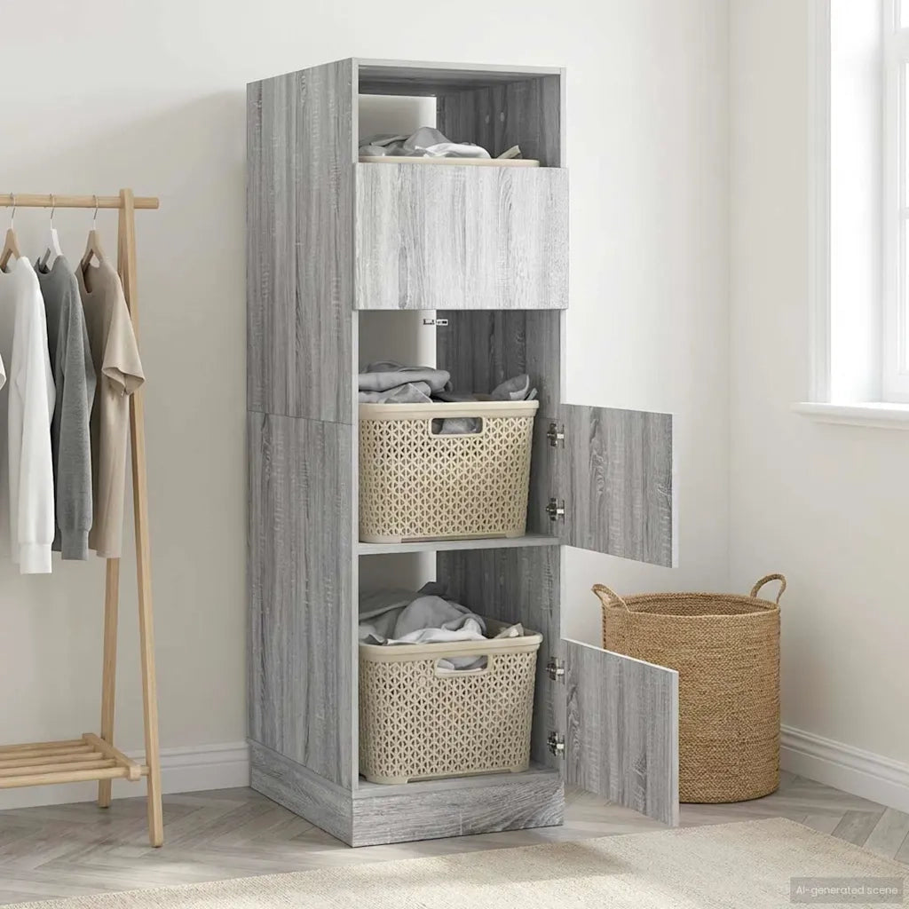 Mobile da lavanderia con porta Grigio Sonoma 50 x 68 x 162 cm 3422797