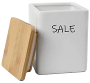 Barattolo quadrato in ceramica con tappo di legno Colore e Fantasia: SALE