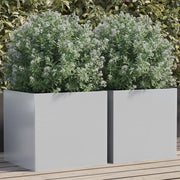 Fioriere 2pz Argento 42x40x39 cm in Acciaio Zincato 841558