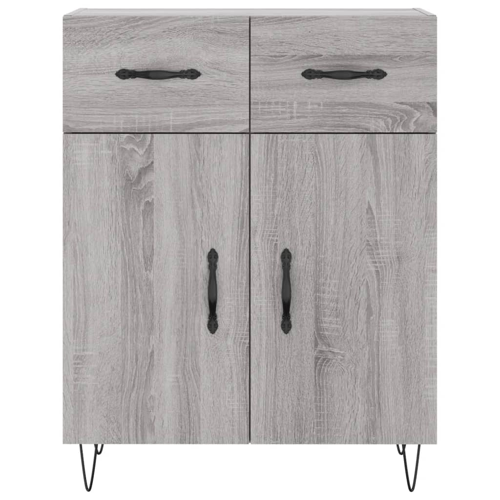 Buffet credenza cassettiera armadio mobile contenitore organizer cucina soggiorno salotto rovere Sonoma alto 69,5 x 34 x 180 cm legno ingegnerizzato grigio 02_0035483