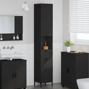 Mobile da Bagno con cassetto con porta Nero 31,5 x 33 x 190 cm 883405