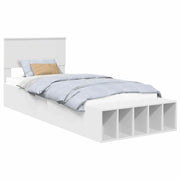 Letto singolo | Letto per adulti | Struttura del letto Bianco 100 x 200 cm Legno multistrato