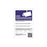 Cartello area videosorvegliata collegata alle forze dell'ordine cm 20X30