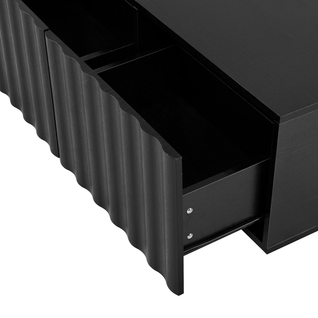 Tavolino da Caff¨¨ con Due Cassetti e Piano Ondulato ¨C MINIMAL ¨C Moderno, Soggiorno