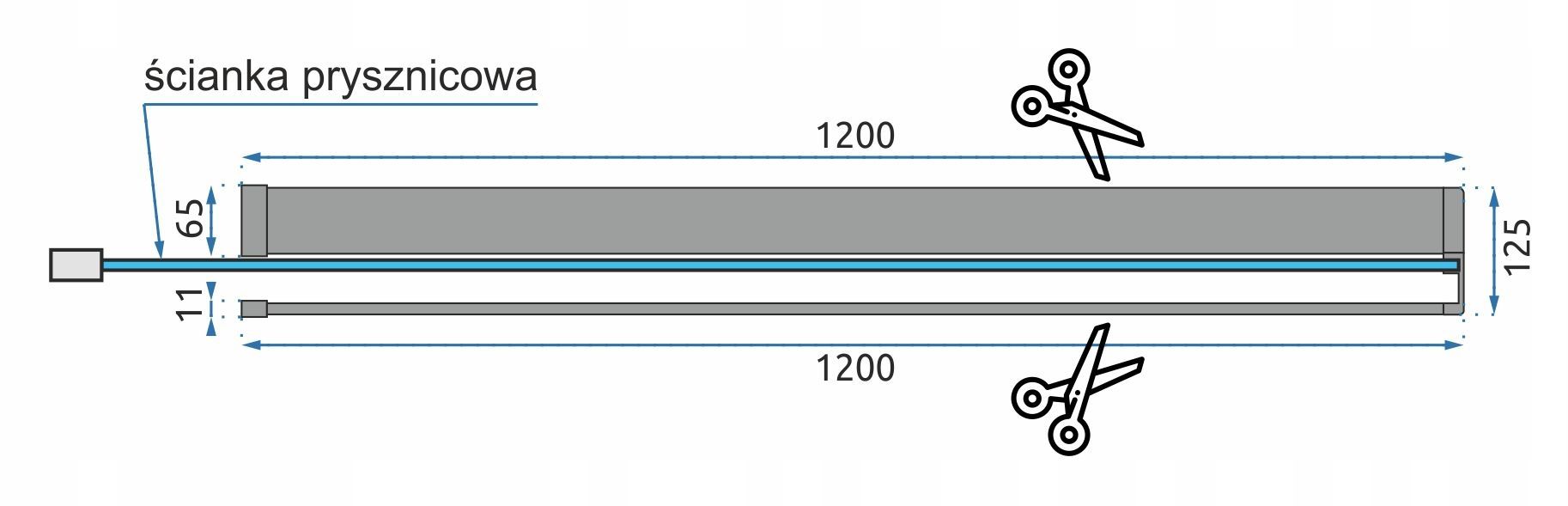 Parete Doccia Rea Aero N 70 Transparent Mensola Evo