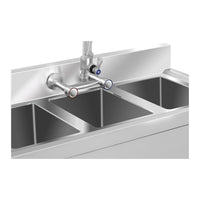 Lavello professionale 3 vasche 100 x 50 x 97 cm inox 14_0001591