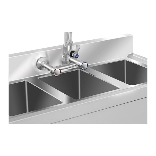 Lavello professionale 3 vasche 100 x 50 x 97 cm inox 14_0001591