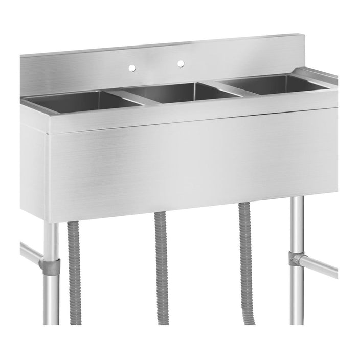 Lavello professionale 3 vasche 100 x 50 x 97 cm inox 14_0001591