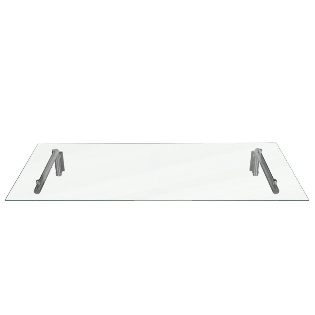 Tettoia in Vetro 144 x 80cm con Staffe in Acciaio Inossidabile per Porte Esterne