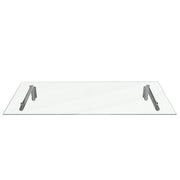 Tettoia in Vetro 144 x 80cm con Staffe in Acciaio Inossidabile per Porte Esterne