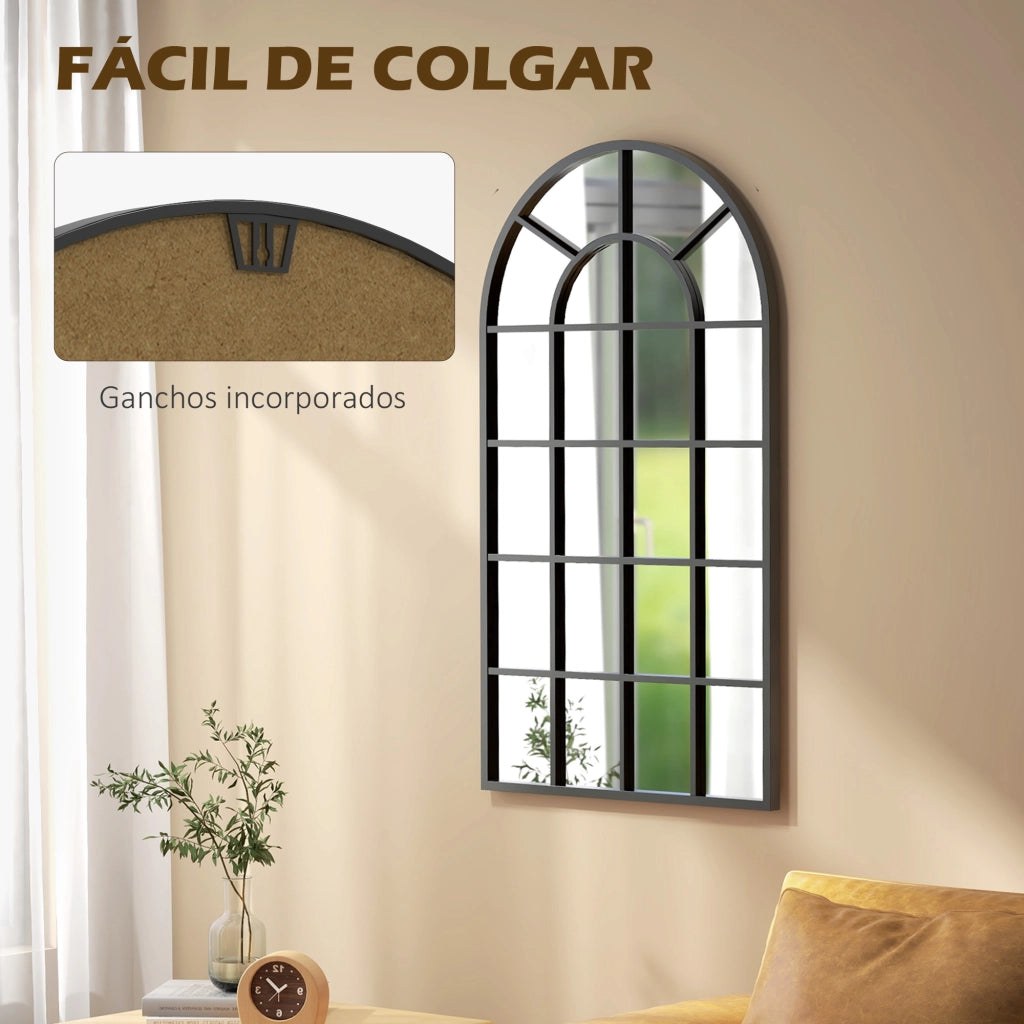 Specchio Moderno da Parete ¨C zephmum ¨C Nero Acciaio 65x110 cm