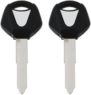 Kit di chiavi per motocicletta non tagliate - 2-Pack - Compatibile con Yamaha YZF R1/R6/FZ1/FZ6/MT07/09 - Alta qualità metallo/plastica - Disegno a dente destro - Ricambi di riserva - Chiavetta