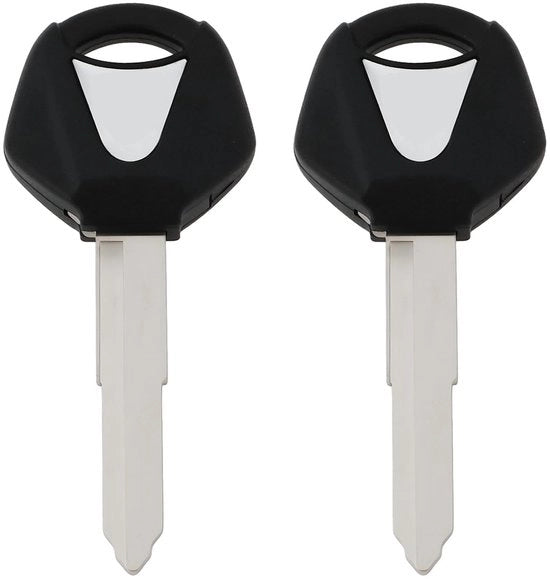 Kit di chiavi per motocicletta non tagliate - 2-Pack - Compatibile con Yamaha YZF R1/R6/FZ1/FZ6/MT07/09 - Alta qualità metallo/plastica - Disegno a dente destro - Ricambi di riserva - Chiavetta