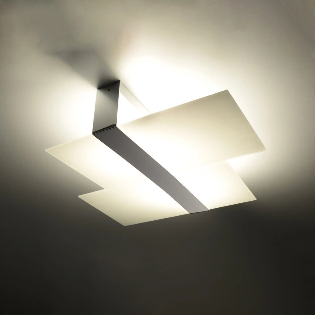 Plafoniera Giorgio Pure Lume 2 luci E27 bianco argento