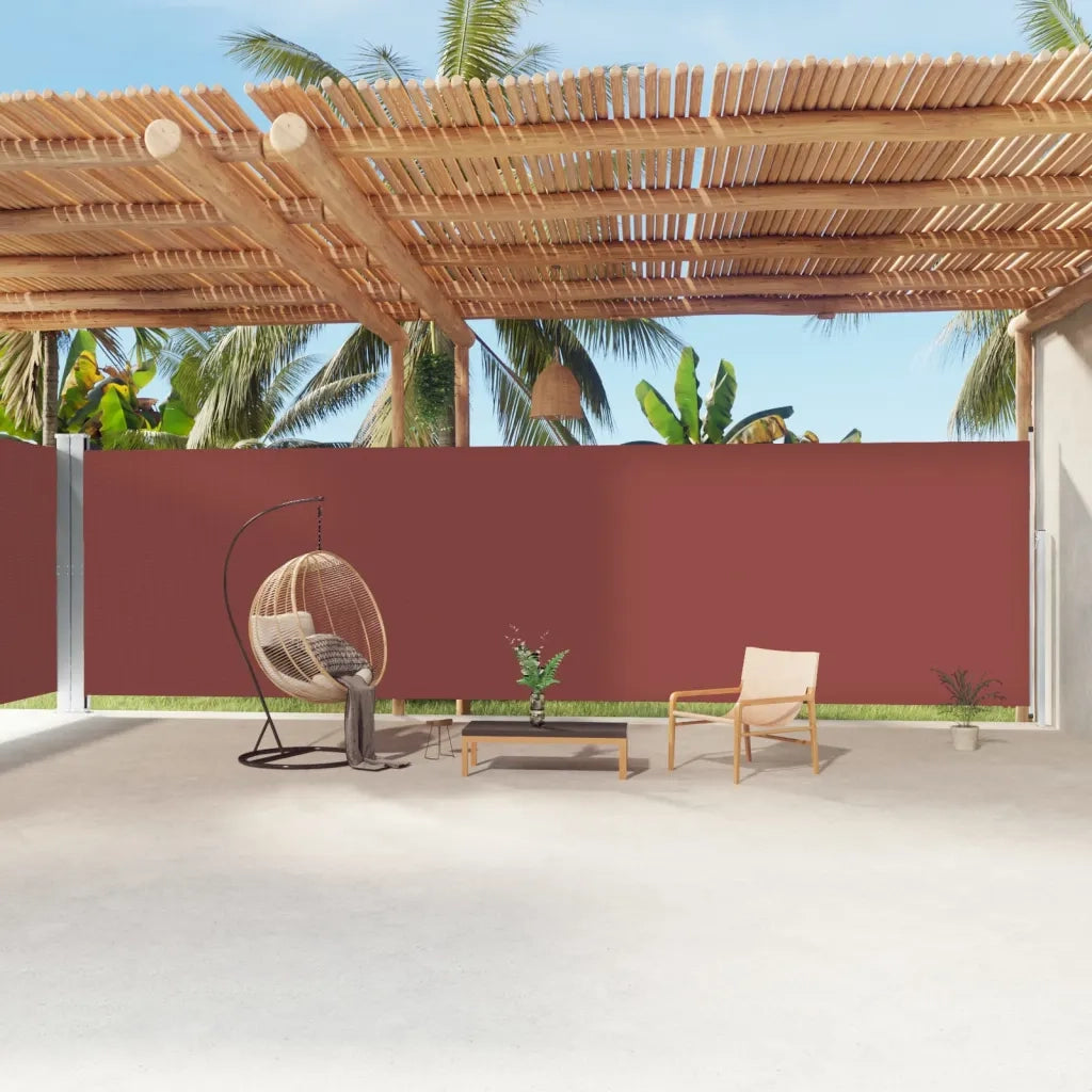 Tenda da Sole Laterale Retrattile-Tenda parasole per balcone per giardino Marrone 220x1200 cm 259303
