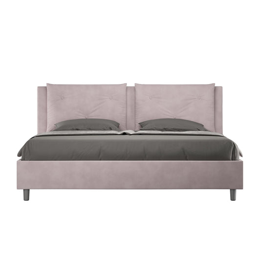 Letto Matrimoniale King size rivestito in Microfibra - APPIA Colore: Glicine, Dimensione Rete: 190x210, Tipologia Letto: Con Rete e Contenitore