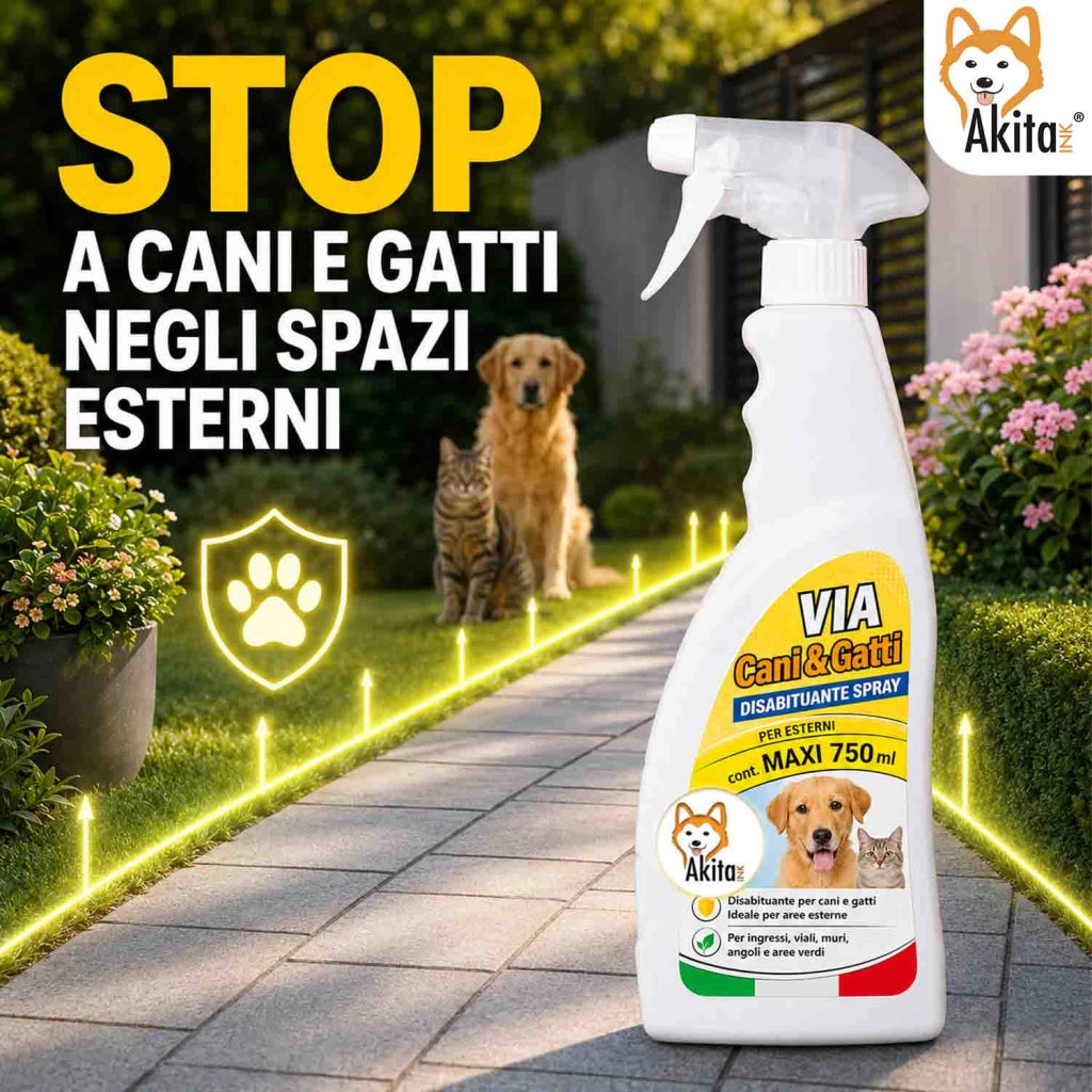 Akitaink Disabituante Cani e Gatti Spray per Esterni 750 ml