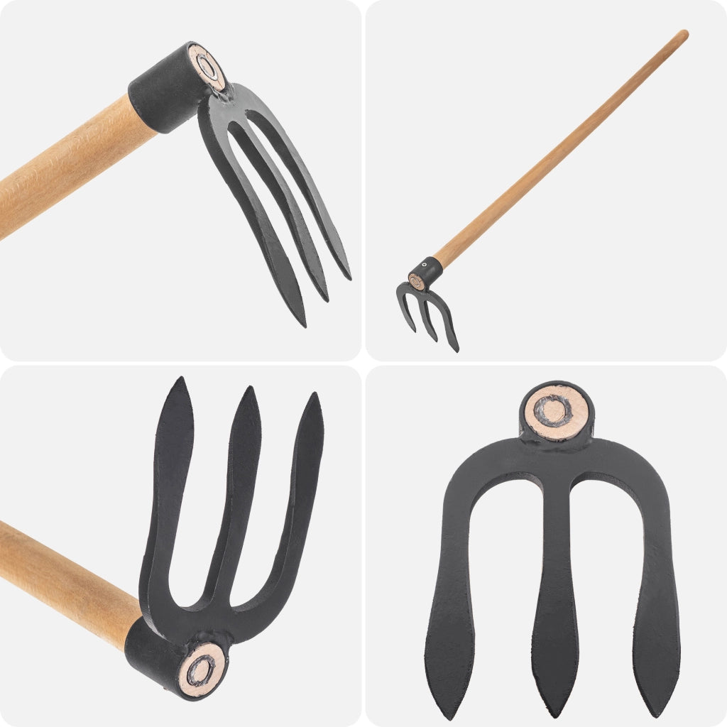 Zappa da giardino forgiata KADAX da 12 cm per diserbo con manico in acciaio di alta qualità