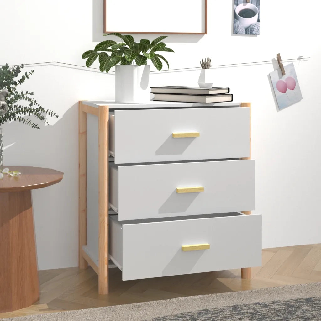 Credenza | Madia | Buffet da pranzo | Armadio da pranzo Bianca 62x38x70 cm in Legno Multistrato