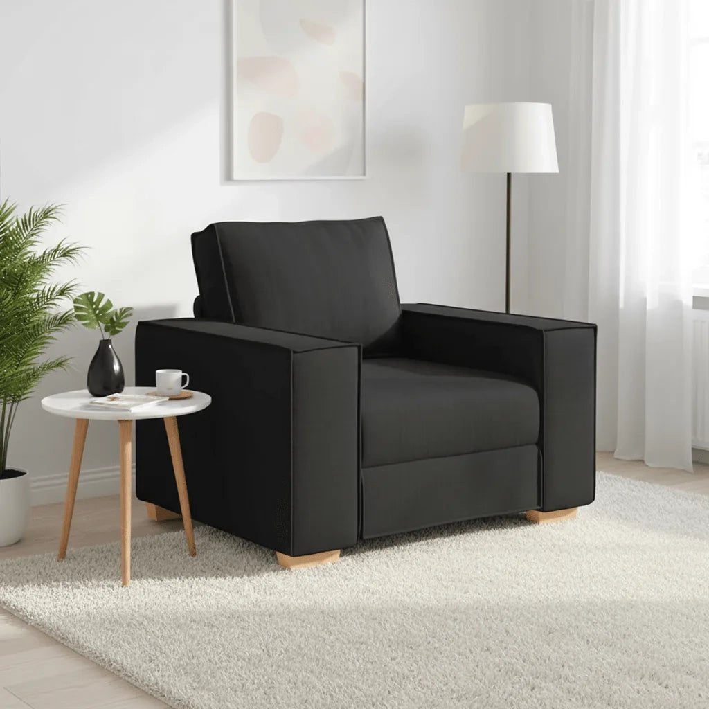 Poltrona | Sedia Relax Divano Nero 100x78x84 cm Tessuto
